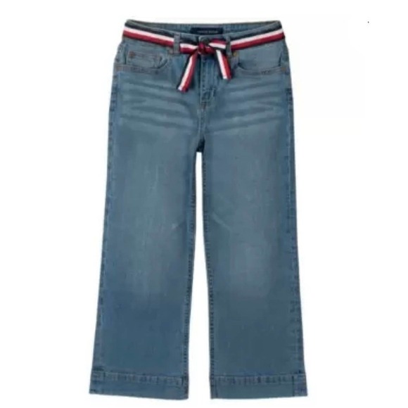Girls (7-16) Tommy Hilfiger Crop Wide Leg Jeans 12 boho  blue - Picture 1 of 7